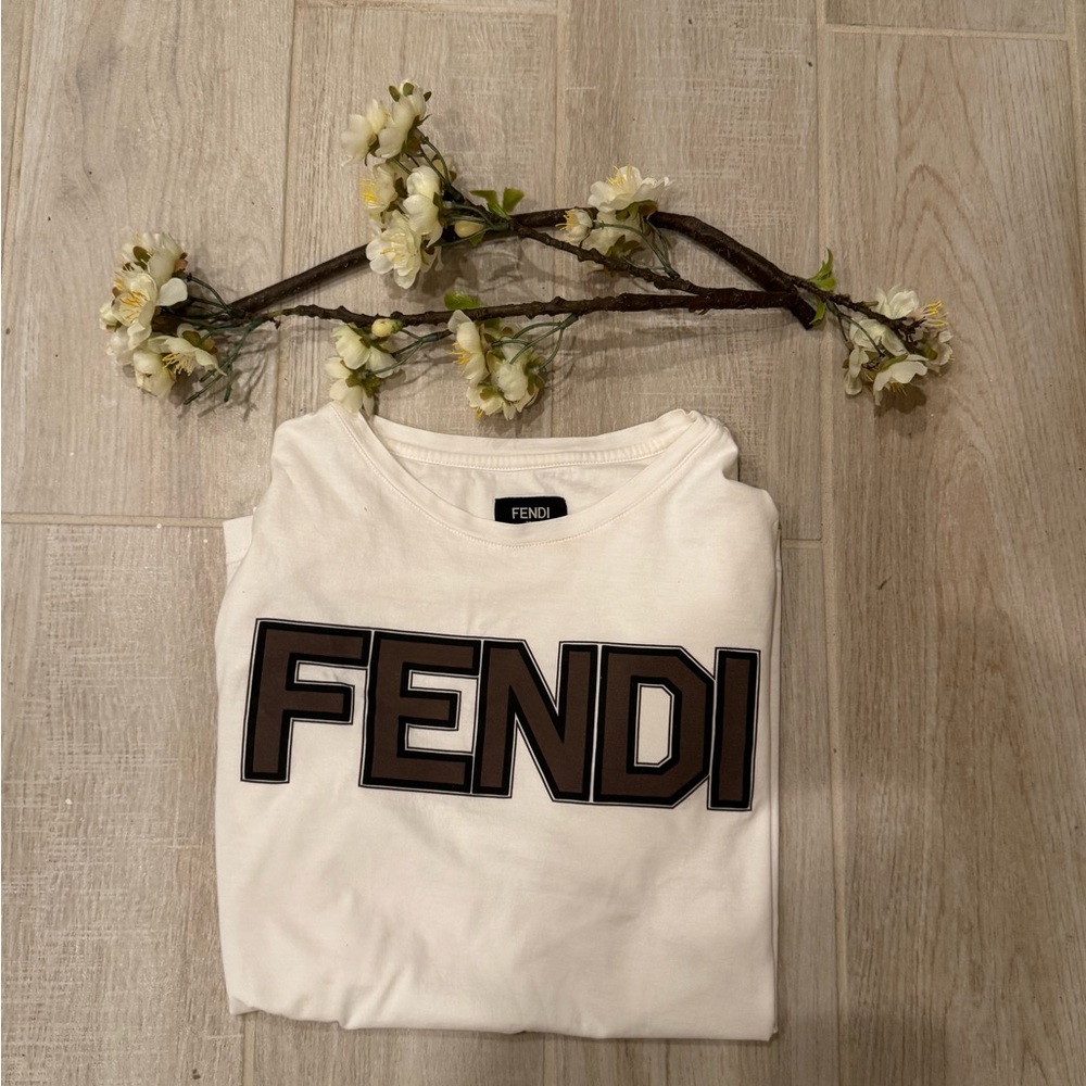 Fendi Cream Crewneck Top